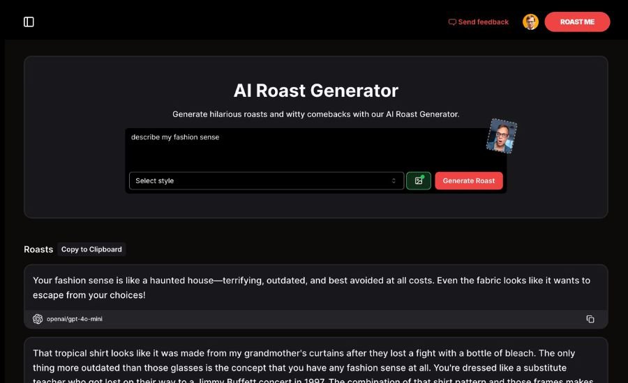 ai roast generator